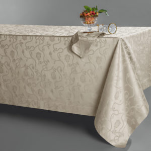Quagliotti tablecloth beige jacquards styling cherry