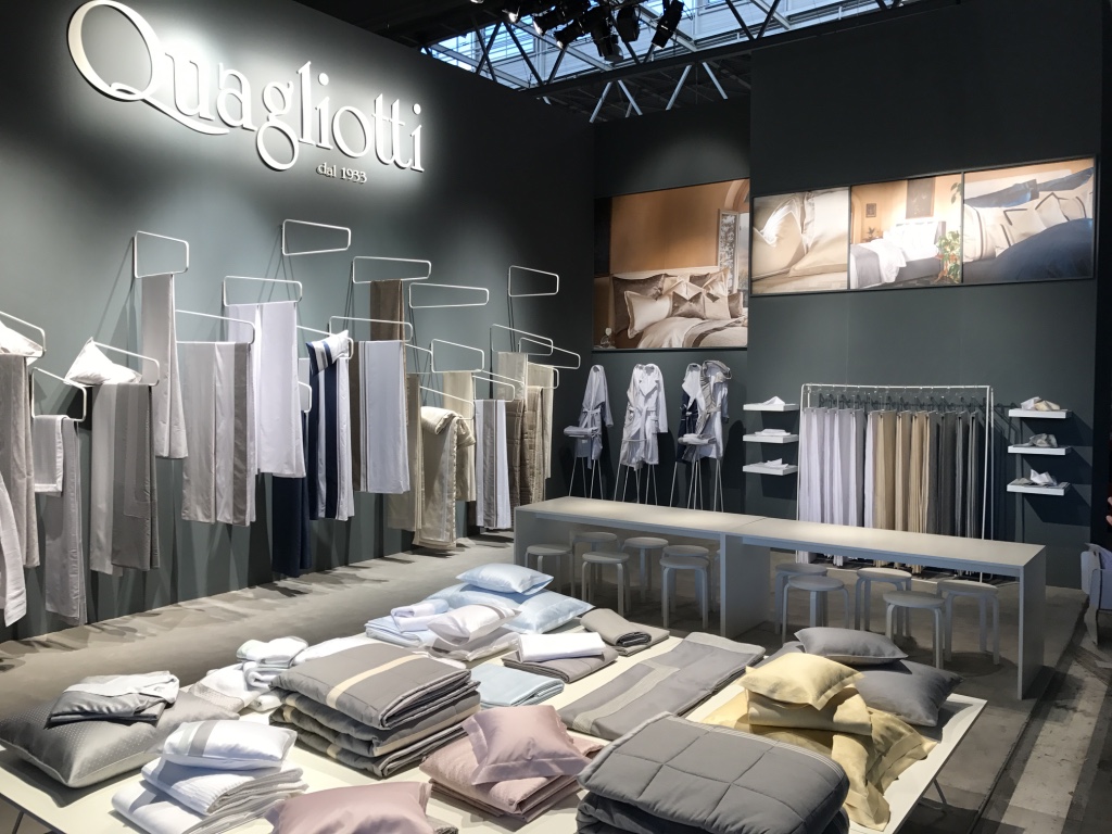 Quagliotti spatial design sheets salone del mobile fair