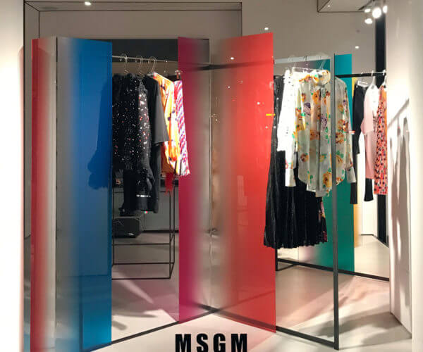 MSGM colored window, shades on plexiglass