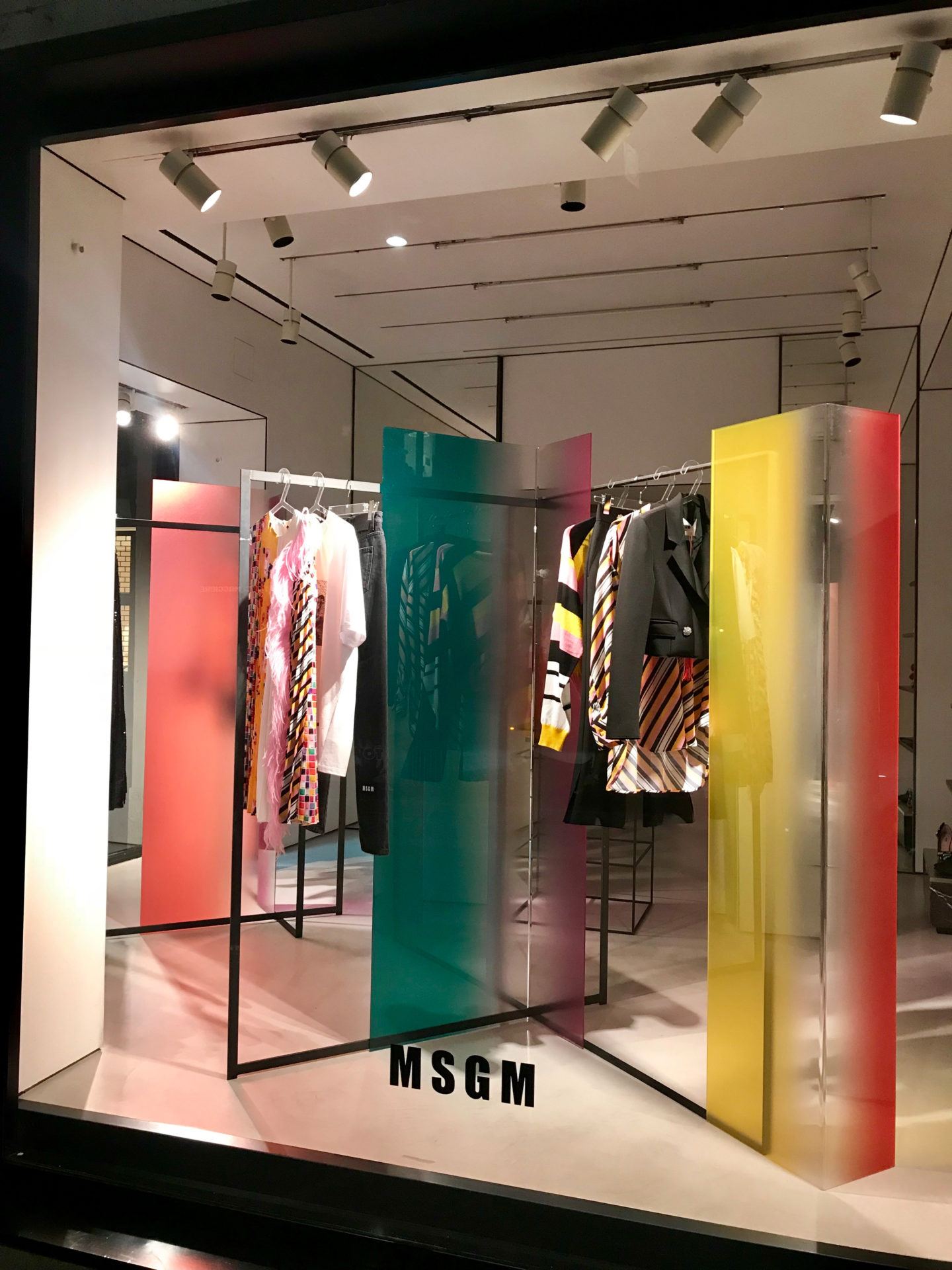 MSGM shades plexiglass colored window concept vanish