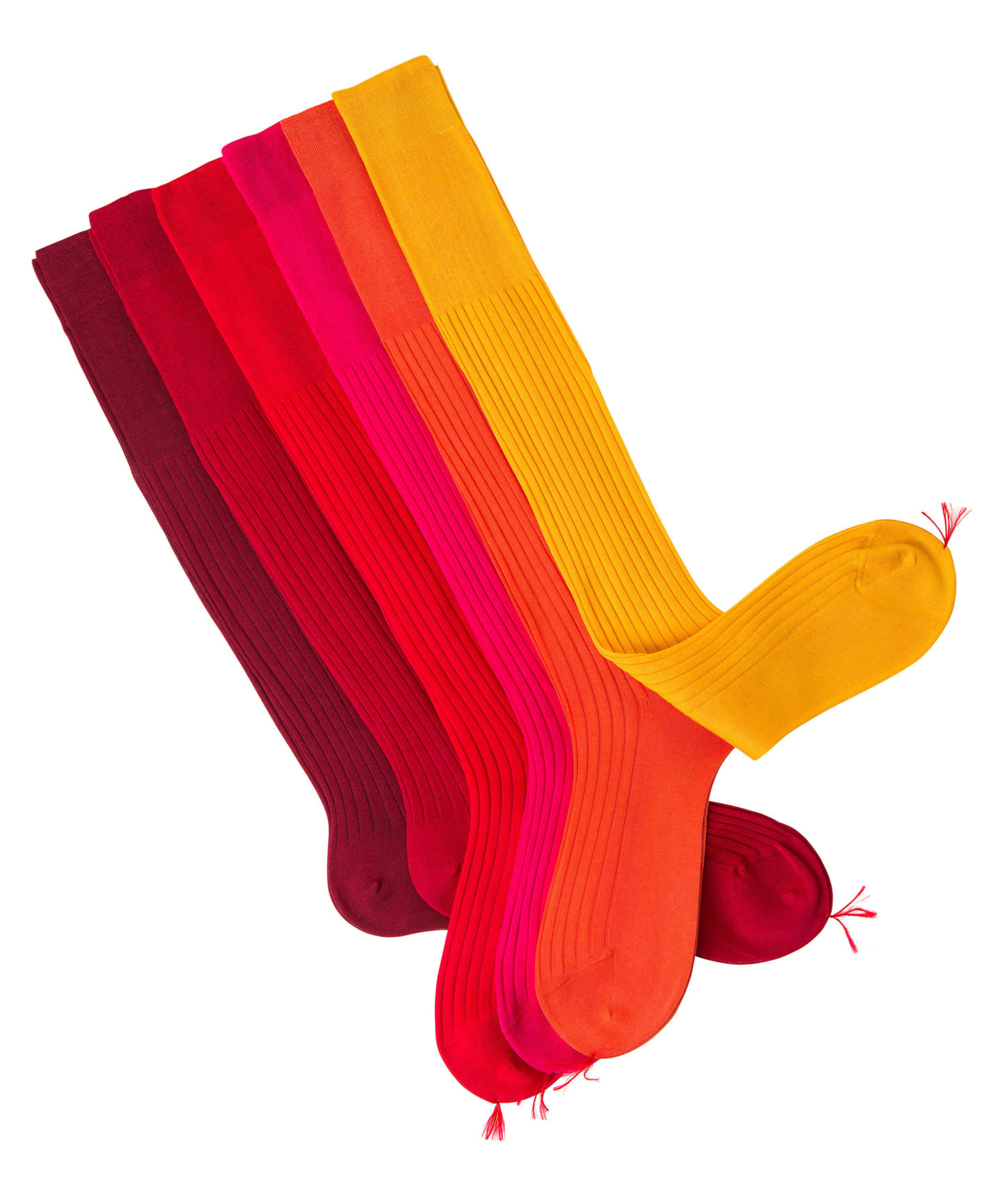 Bresciani socks red yellow cotton