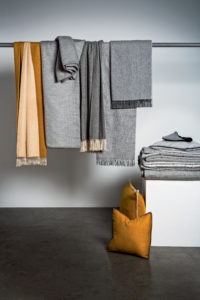 Masserano Cashmere throw catalogue gray ocher design styling
