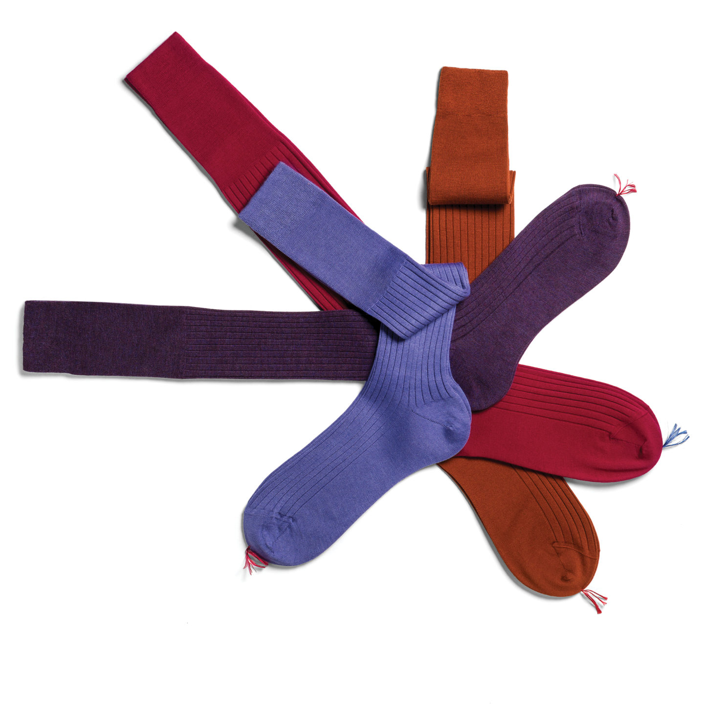 Bresciani calzificio socks styling cotton purple red