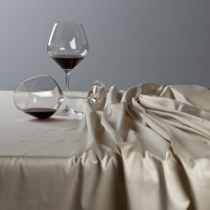 Quagliotti tablecloth raso wine glasses