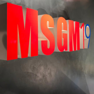 MSGM logo spatial design showroom