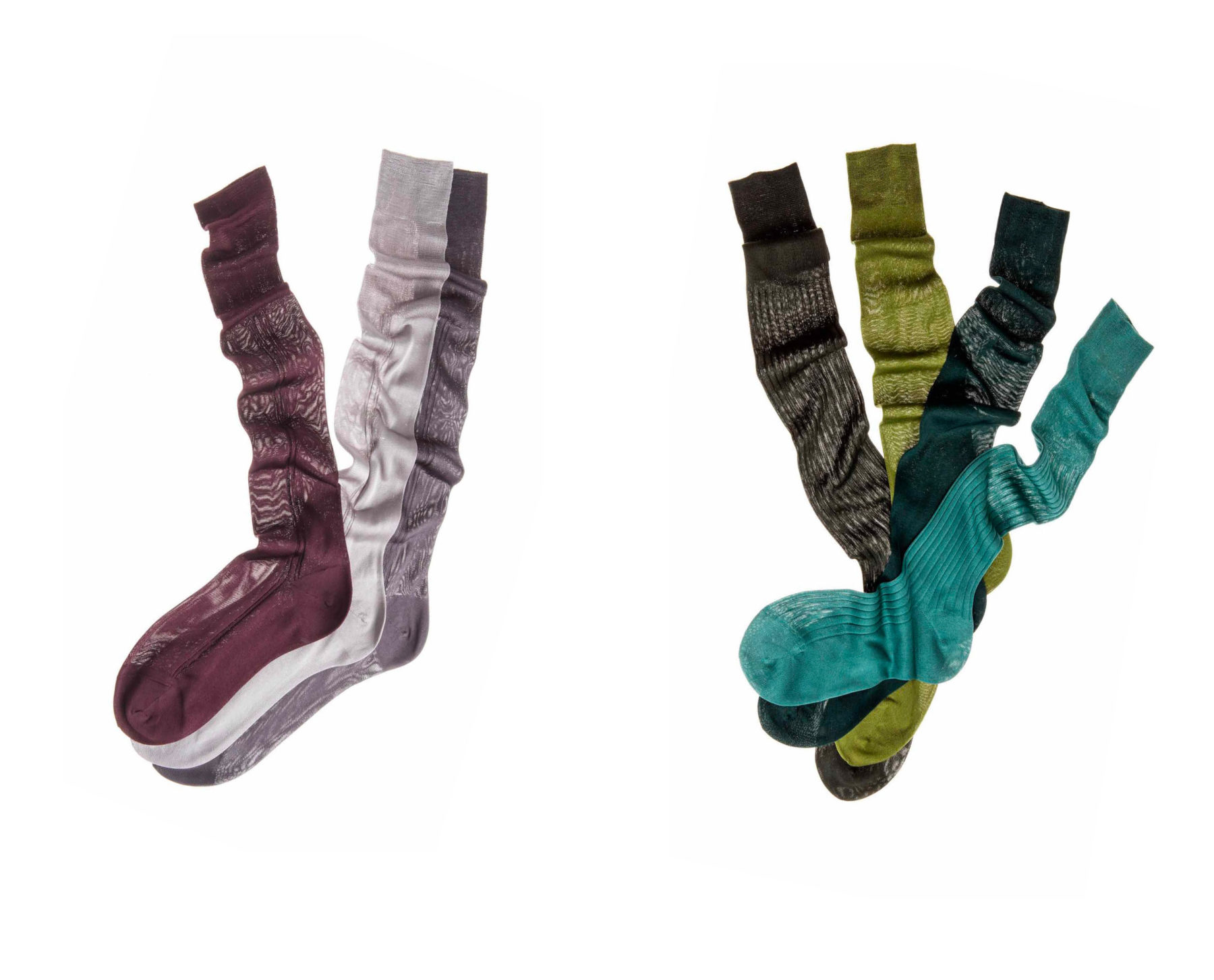 Bresciani calzificio socks styling transparent color cotton ribbed