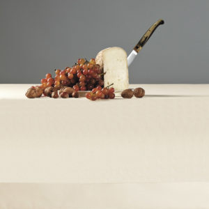 Quagliotti tablecloth design styling cheese grapes