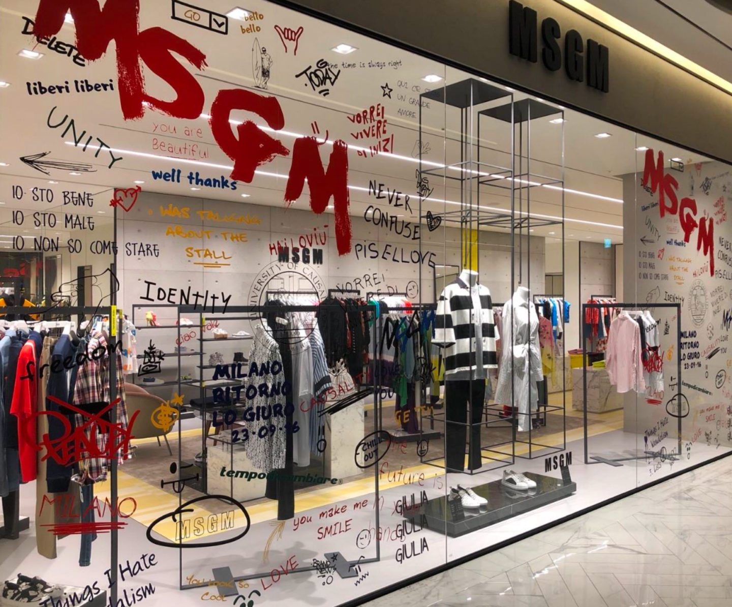 MSGM writers sticker window design