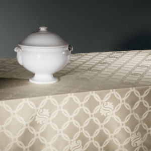 Quagliotti tablecloth jacquards bowl white design