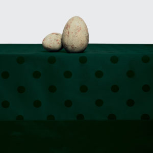 Quagliotti_LECIRQUE_tablecloth green dots jacquards