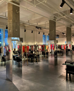 MSGM mirror columns spatial design showroom