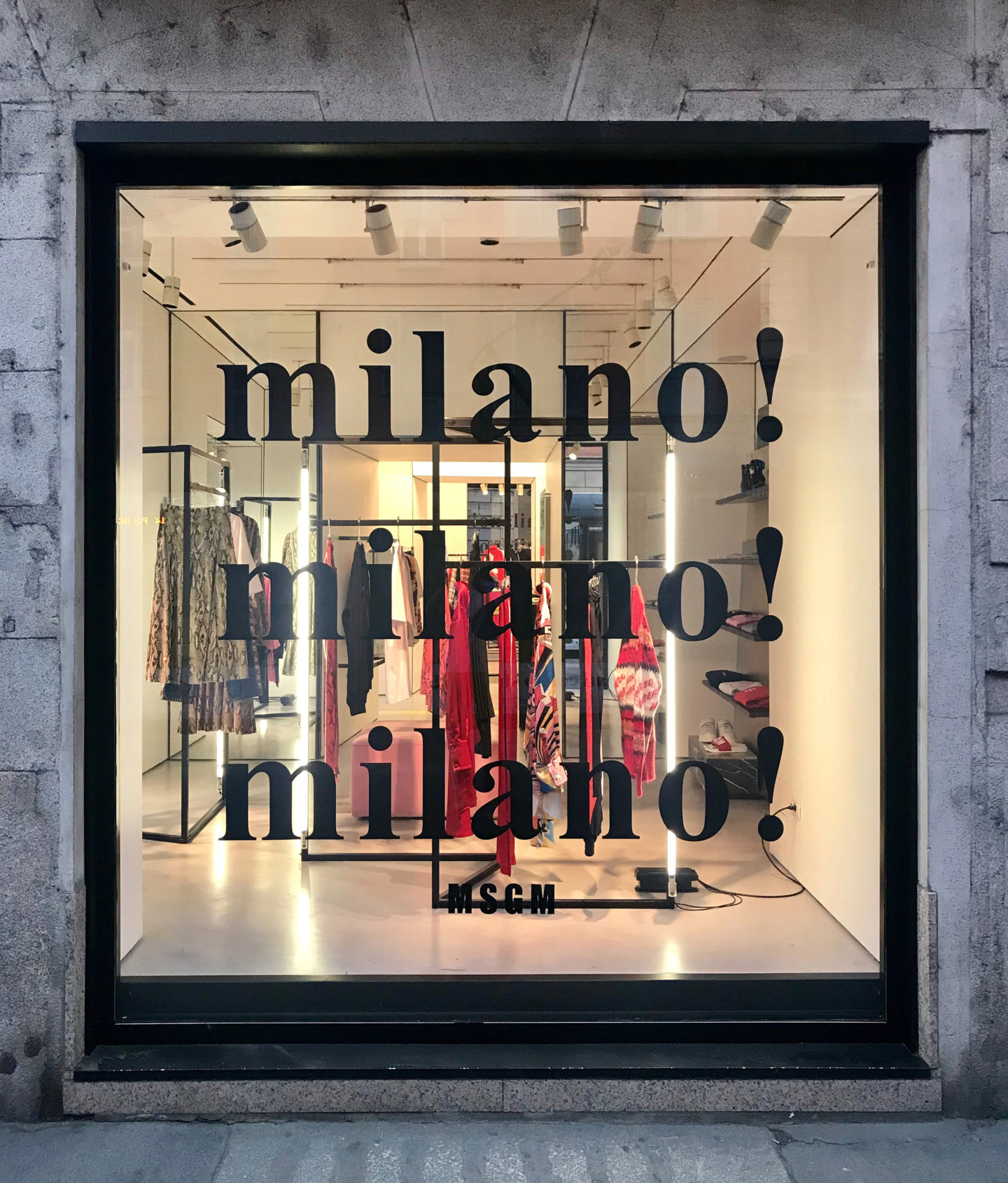 MSGM stickers window design milano