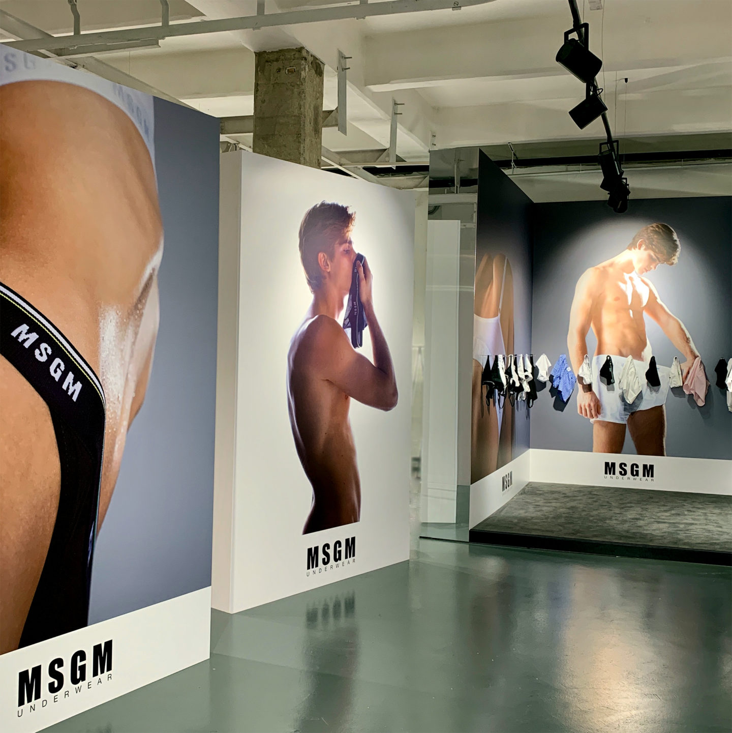 MSGM underwear presentation set design