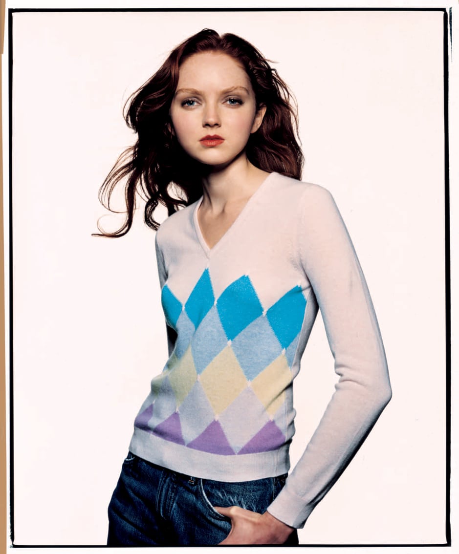styling, intarsia, cashmere, lily cole, jeans