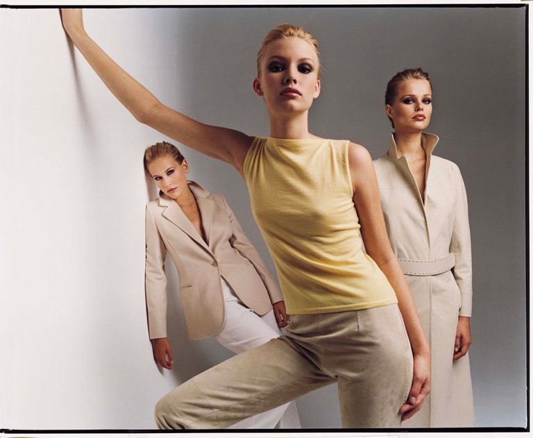 Agnona cashmere, yellow and beige, models