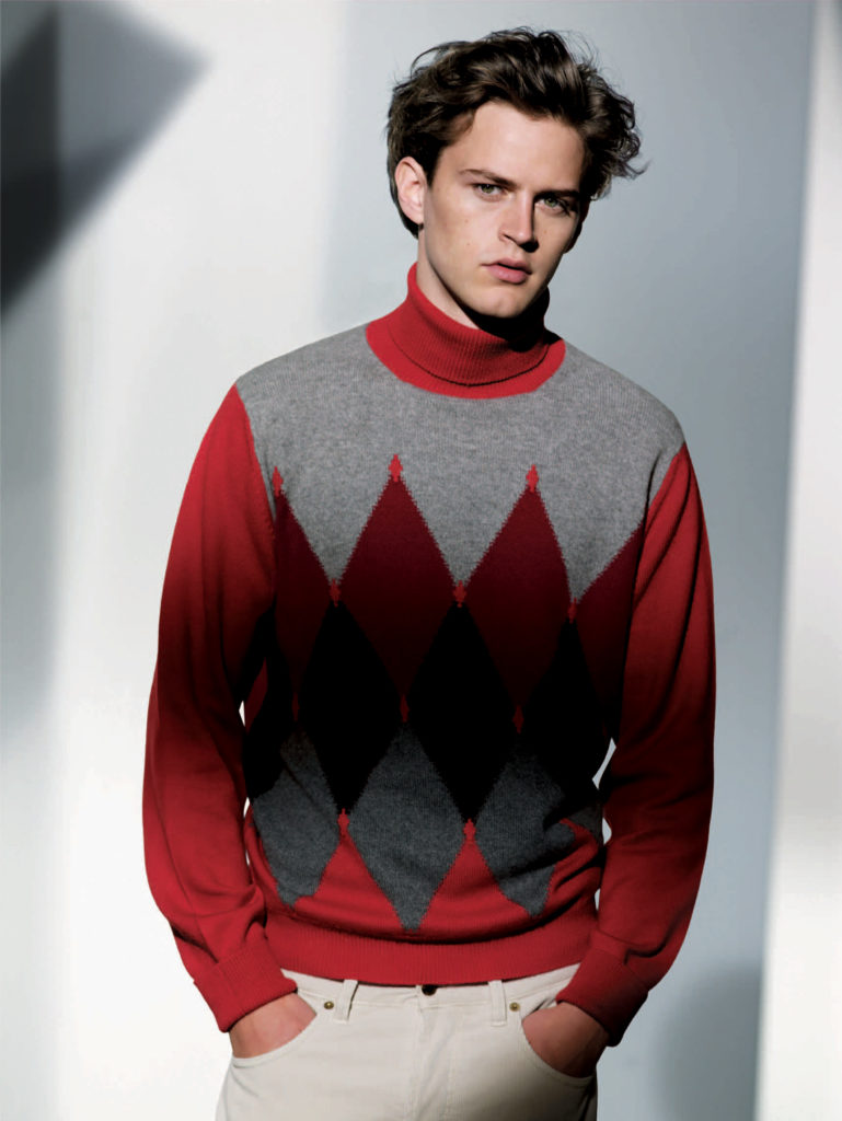 Ballantyne cashmere diamond male sweater